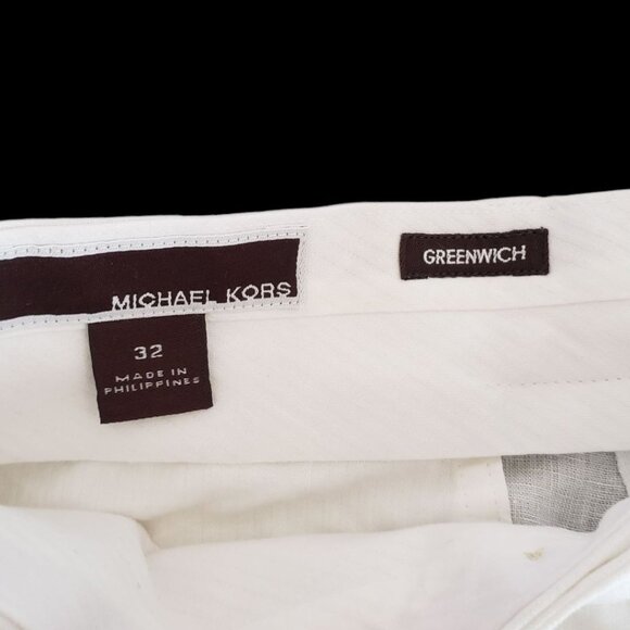 Michael Kors Mens Greenwich Linen Blend Pants White Size 32 - Picture 3 of 16